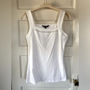 TALL LTS Wide Strap Camisole with Embroidery Detail, NWT, 100% Cotton.